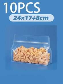 10pcs Reusable Storage Bag - Leak Proof, Suitable For Freezing, Suitable For Nuts, Cereal, Fruits - Ideal For Travel And Daily Organization. Daily Plastic PE, Self Sealing Bag, Thickened Self-Supporting Octagonal Packaging Bag. Kitchen Storage And Organization - Multicolor - View 15