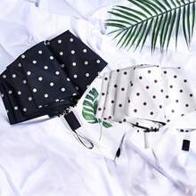 Fashion Polka Dot 8-Rib Reinforced Black Coating Umbrella, Anti-UV Sun Protection Foldable Rain Umbrella - Stylish and Minimalist Polka Dot Umbrella - View 1
