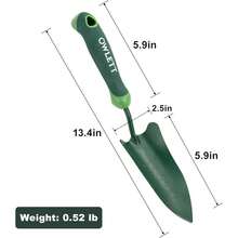 Paleta de jardín con medidas, pala de mano pequeña de alta dureza con mango ergonómico suave, resistente a la corrosión, herrami - Ver 8