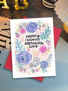 1pc Handmade Watercolor Floral Grand Mother'S Day Greeting Card With Envelope, Unique All Occasion Birthday Mother'S Day Thank You Gift For Grandma - View 6