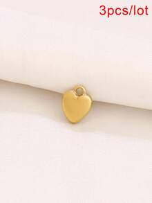 3pcs Stainless Steel Mini Heart Pendant Fashion 18K Gold Plated Heart Charms For DIY Jewelry Making Supplies Accessories - Pendants - View 11