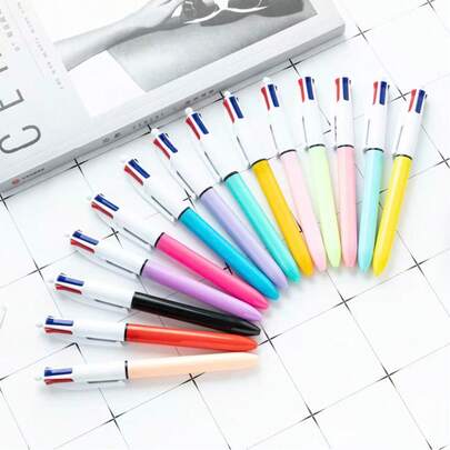 8pcs/Pack Multicolor Ballpoint Pens, 1.0mm, 4-In-1 Retractable Cute Nurse Pens, 4 Colors In 1, Suitable For School, Back To School, Students, Nurses, Whiteboards, Office Supplies, Random Colors