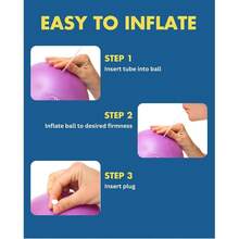 Small Exercise Ball - 9 Inch Workout Ball Stability, Barre, Yoga, Core Physical Therapy - Silver - View 6