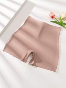 5条装女士无缝纯色及豹纹宽腰带休闲运动瑜伽内裤，弹性透气柔软三角裤 - 彩色 - 查看 7