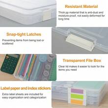 Plastic File Storage Box, 6 Pack A4 Paper Storage Boxes With Two Types Of Labels For 8.5 X 11 Inch Letter Paper - Nhiều màu - Xem 4