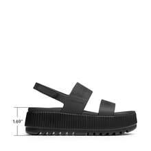 Sandalias de Plataforma para Mujer, Sandalias de cuña elásticas con Puntera Abierta para Playa Verano - Blanco y Negro - Ver 9