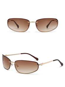 Women's Fashion Fashion Glasses, Suitable For Daily Commute, Vacation And Travel - Champagne - View 6