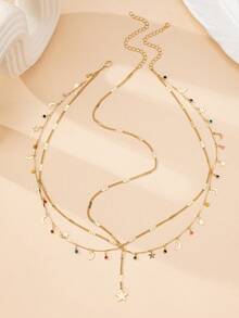 1pc Fashionable Metal Star & Moon Pendant Headchain, Suitable For Women's Daily & Ramadan Outfits - Gold - View 5