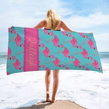 Custom Name Flamingo Beach Towel - Quick Dry, Super Absorbent & Soft - Perfect For Beach Parties, Poolside, Yoga & Swimming,Custom Birthday Summer Gift For Girls - Multicolor - View 4