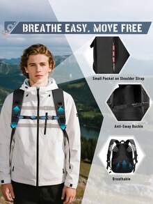 NEWHEY Mochila para cámara con carcasa rígida para DSLR/SLR, impermeable, con compartimento para portátil de 15.6 pulgadas, estuche profesional para cámara con funda contra la lluvia, mochila para fotografía con estuche para lente de cámara - Multicolor - Ver 6