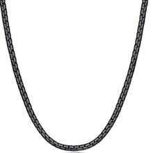14k Gold Plated/Black Stainless Steel Flat Box Chain Necklace, 3.0mm Chain Diameter, Unisex, Length 51cm-56cm - Multicolor - View 10