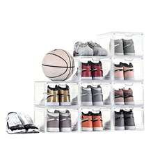 Upgraded Stackable Clear Shoe Boxes, Display Storage Boxes, Plastic Transparent Drawer Shoe Boxes, Shoe Racks, Shoe Cabinets, Standalone Display, Suitable For Office And Home Display Storage, Shoe Boxes, Clear, Black, Limited Edition Shoe Storage, Display, Shoe Store Display, Mother's Day Gift - Clear - View 7