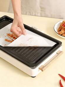 50/100片装矩形硅胶烘焙纸 - 羊皮纸，30*25厘米/40*30厘米（多种尺寸可选，可选配硅胶隔热手套）预切不粘吸油纸，适用于厨房/餐厅/派对烘焙、烤、煎、食物储存和蒸煮 - 未漂白，适用于大多数烤盘、烤箱、空气炸锅、烤架、铁板烧、烘焙甜点、蒸煮、分隔冷冻肉类、包裹食材 - 彩色 - 查看 4