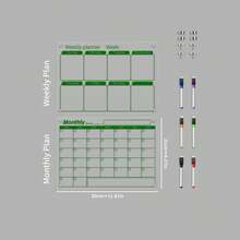 1pc Magnetic Acrylic Dry Erase Board (6 Whiteboard Markers Included), Magnetic Transparent Hanging Calendar Memo Board, Home Planning Display Board, Erasable Magnetic Glass Writing Board - I - View 25