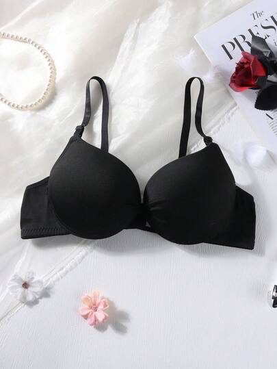 Women's Gather Bra Set - Front Tie Seamless Padded T-Shirt Style Bra Suitable For Small Bust