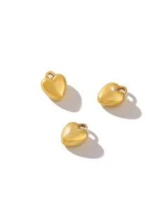 3pcs Stainless Steel Mini Heart Pendant Fashion 18K Gold Plated Heart Charms For DIY Jewelry Making Supplies Accessories - Pendants - View 3