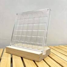 1 pieza Caja de almacenamiento cuadrada transparente de acrílico con 36/33/17 compartimentos, para exhibir conchas marinas, piedras de playa, joyería pequeña, regalo hecho a mano, organizador de escritorio decorativo, caja de almacenamiento DIY, regalo de vacaciones para mujeres, organizador de almacenamiento, artículos esenciales de viaje, almacenamiento para dormitorio universitario - Multicolor - Ver 6