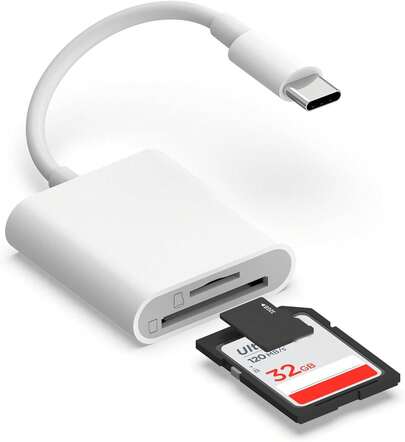 2 In 1 USB-C Card Reader, USB C To SD Card OTG SD/TF Memory Converter For Phone & Other Tablets