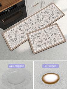 DAJIANG 1 pieza Alfombra de cocina vintage estilo bohemio, con respaldo de goma antideslizante, alfombra de cocina lavable, alfombra de cocina gruesa, adecuada para pasillo, lavandería, decoración navideña - Multicolor - Ver 10