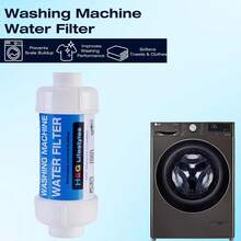 H&G Lifestyles Filtro de agua en línea para lavadora, filtro de manguera de jardín antiescala, reduce la dureza del agua, con 3/ - 1paquete - Ver 7