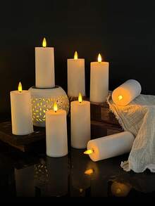 2/4/8/12 Pcs Flameless Candle Lights With Remote Control, Battery Powered, Timer/Remote Function, Realistic Electronic Candles, Warm Flame, Flameless & Odorless, Ideal For Tabletop Centerpiece Decor, Great Gift For Home, Halloween, Christmas, Birthday, Wedding, Party, Various Holiday Ambiance Lighting - 白色-暖光款 - 查看 4