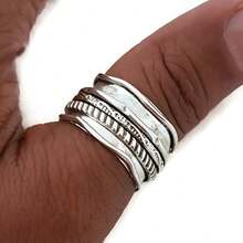 1pc Elegant And Luxurious Textured Wide Band Ring - Featuring An Engraved Openwork Design, A Stylish And Refined Accessory Suitable For Everyday Wear, Parties, And Gifting - The Perfect Choice For Friends And Loved Ones. A Fashionable Everyday Casual Accessory For Women. - 彩色 - 查看 2