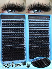 This DIY False Eyelashes Set Contains 448/384/200 Individual False Lashes To Create A Natural Makeup Look. The Set Includes 6 Different Lengths (9-16mm) Of Thickened Individual Lashes: Natural Lashes, Pointed Lashes, Lashes With Pointed Tips, And Cat-Eye Lashes, As Well As Eyelash Glue, Setting Spray, Eyelash Brush, And Tweezers. - 藍色 - 查看 17
