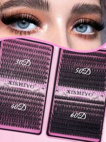 640pcs Individual False Eyelashes, Eyelash Book, Cluster False Eyelashes, DIY Home Eyelash Extension, Cluster False Eyelashes, Individual False Eyelashes, False Eyelashes - D - View 7