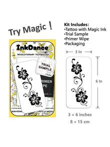 1 Kit "Midnight Tropics" Technology Tattoos, Semi-Permanent Tattoos, Temporary Tattoos, Long Lasting, Fake Tattoos, Water-Resistant, Authentic Tattoo Look, Plant-Based D272 - Black - View 3