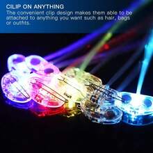 12 piezas Luces LED para el cabello de fibra óptica, extensiones de cabello LED con clip, pasador de baile con luz intermitente, trenza que brilla en la oscuridad, accesorios para fiestas - Multicolor - Ver 4
