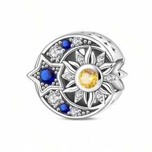 1 Piece Silver Plated Sacred Beetle, Guardian Wings, Sunflower Pendant, Sunflower Under The Moon Beads, Vast Star Bead Charm Strand For Original Snake Bracelet Necklace Bracelet Beading DIY Jewelry Making Luxury Girlfriend Gift - Multicolor - View 16