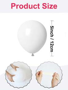 50pcs 5-Inch White Party Balloons, Happy Birthday, Jungle Theme Decorative Balloons, Gender Reveal Party, Wedding - White - View 2