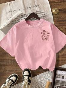 更多 Espresso Coffee Club 图案休闲圆领短袖T恤（女士夏季款） - 淺粉色 - 查看 2