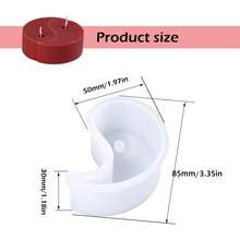 2件套阴阳太极蜡烛模具，石膏模具，花盆模具，阴阳硅胶模具，创意树脂浇铸模具，适用于手工烛台、肥皂、家居装饰香氛硅胶模具 - A-2PCS - 查看 3