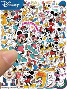 Disney 50pcs Cartoon Mickey Mouse Sticker Decals For Laptop Luggage Skateboard Notebook Phone Guitar Helmet Graffiti Aesthetic Stickers Gifts Toys - A - View 5
