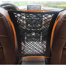 New Universal Car Front Seat Net Pocket Organizer,Stretchable Hanging Storage Net Bag Purse Holder For Car,Barrier Of Backseat Dog Or Pet - 影像顏色 - 查看 2