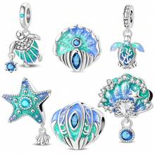 A Silver Plated Ocean Series - Original 3mm Bracelet Necklace With Sea Turtle Shells And Starfish Beads, DIY Pendant For Women's Fashion Jewelry, Daily Gift, Birthday Party, Holiday Gift - Multicolor - View 1