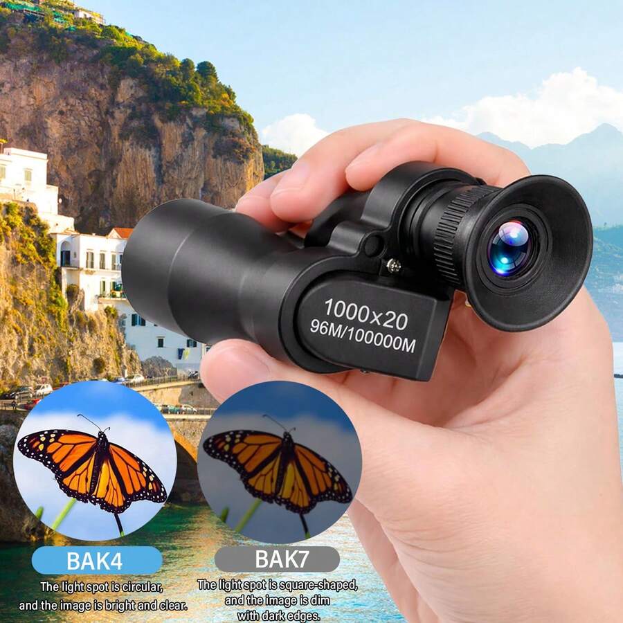 Portable High-Definition Monocular Telescope With High Magnification Zoom, Hunting, Camping, Mountaineering, Outdoor Fishing - 黑色 - 查看 1