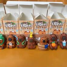 1个趣味十足的水豚毛绒钥匙扣，可爱解压玩具，学生奖励礼物，返校季好物 - 彩色 - 查看 1