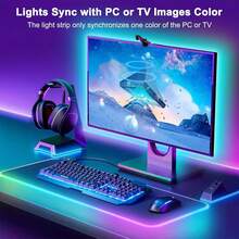 TV LED Backlight Strip, Equipped With AR Color Sensor, Syncs With Screen Color Picking (Single Color). RGBIC Backlight Strip With Multiple Modes Available. Suitable For 55-75 Inch TVs. Lighting Decoration Strip For Living Rooms, Bedrooms, And Gaming Or Home Theater Rooms. - LED TV Backlight Strip - View 6