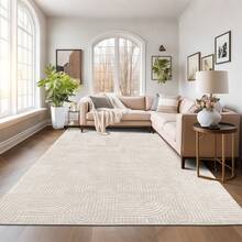 Pauwer Washable Area Rugs For Living Room Modern Beige Solid Color Soft Fluffy Rugs For Bedroom Non Slip Boho Accent Indoor Mat Floor Carpet Cover For Kids Room Dining Room Kitchen Office, Beige - 米色 - 查看 8