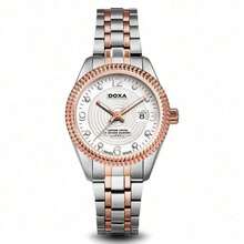 DOXA 女士瑞士石英PVD镀金三针腕表 - 申豪系列 - 优雅商务防水腕表 - 镀金表壳/水晶玻璃镜面 D132TWH/D132RWH - 玫瑰金 - 查看 5