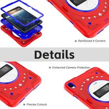 Case For NEW A16 11th 2025 11"/10th Gen 2023 2022 10.9 Inch With 360° Rotate Hand Strap/Stand, Red+ Blue - Red - View 4