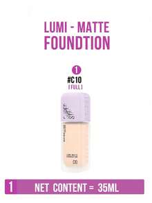 Maybelline 纽约亮采哑光粉底液 #C10 瓷白 35ml/10ml，轻盈持久，透气成膜技术，防汗，打造自然哑光光泽妆效，轻薄遮瑕，赋予肌肤微妙光泽，帮助实现无瑕均匀的肤色，适合冷色调白皙肌肤，是初学者和日常妆容的理想之选，也是日常妆容的完美之选，更是送给女朋友的贴心礼物。 - C10 - 查看 12