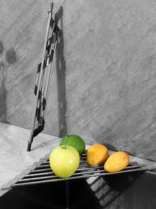 1pc Triangle Roller Drain Rack, Kitchen Drain Rack, Sink Drain Rack, Suitable For Sink Corner, Small Foldable Drain Rack, Multi-Functional Kitchen Drain Rack Storage Rack - one-size - View 7