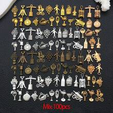1pack Wine Themed Charms Mixed Grape Cocktail Shape Charms Wine Opener Pendants DIY For Necklace Bracelet Jewelry Making And Crafting - Multicolor - View 10