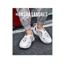 Coconut Perforated Sandals Summer Casual Slippers Beach Walking Shoes Lightweight Womens Mens  Sneakers (White) - Blanco - Ver 5