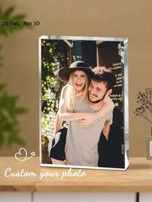 Customized Acrylic Couple Photo Brick, Personalized Acrylic Photo Decor, Can Print Your Couple Photo, Ideal Gift For Valentine's Day, Wedding, Birthday, Mother's Day, Father's Day, Anniversary, Party, Personalized Gift For Boyfriend, Girlfriend, Friends, Family, Couple Decor, Room Decor - Multicolor - View 6