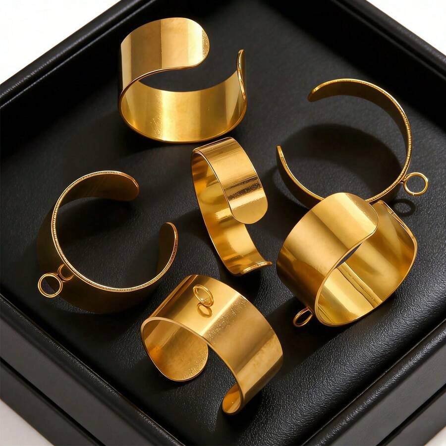 10个装不锈钢时尚简约焊接环，指环，DIY珠宝制作材料 - 戒指 - 查看 1