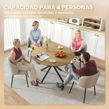 HOMCOM Mesas de comedor - Roble - Ver 3